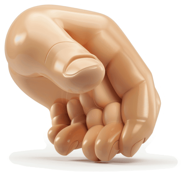 3D Rendered Hand Pointing Downward. png