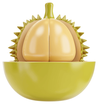 Close-up view of a halved, spiny fruit. png