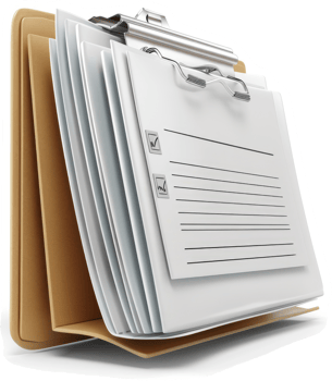 Organized medical records in a folder. png