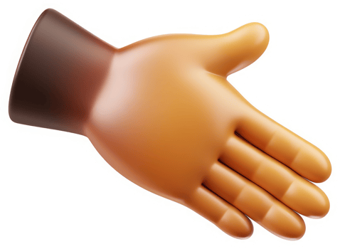 3d hand extending in a gesture of greeting. png