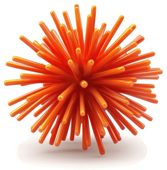 Vibrant orange spiky ball design. png