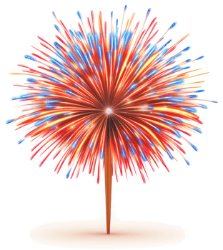 Vibrant fireworks display exploding in a burst of color. png