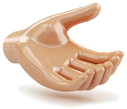 Open hand gesture, offering assistance. png