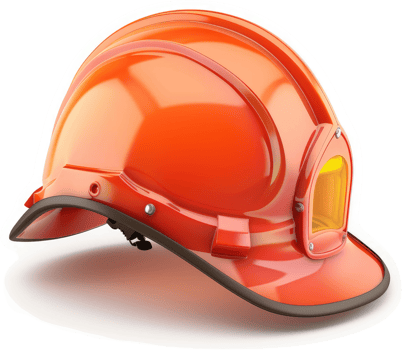Safety helmet, orange, with ventilation. png