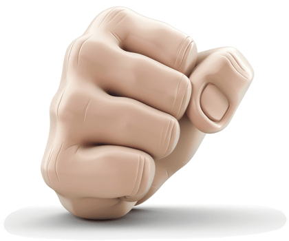 A clenched fist, ready to strike. png