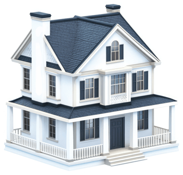 Classic two-story house with a welcoming front porch. png