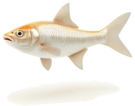 Freshwater fish, pale gold and white. png