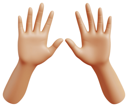 Pair of outstretched human hands. png