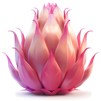Vibrant pink, stylized floral fruit design. png