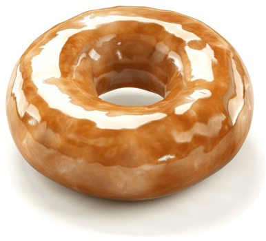 Glazed donut, glistening with a golden brown icing. png