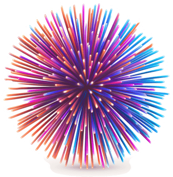 Colorful radial explosion design radiating outwards from a central point. png