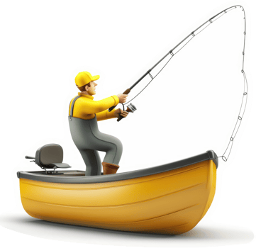 Animated depiction of a fisherman casting his line. png