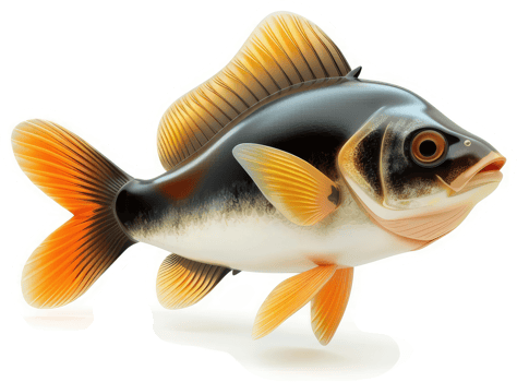 Colorful fish illustration, showcasing vibrant scales. png