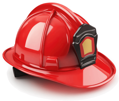 Firefighter helmet, safety, and protection. png