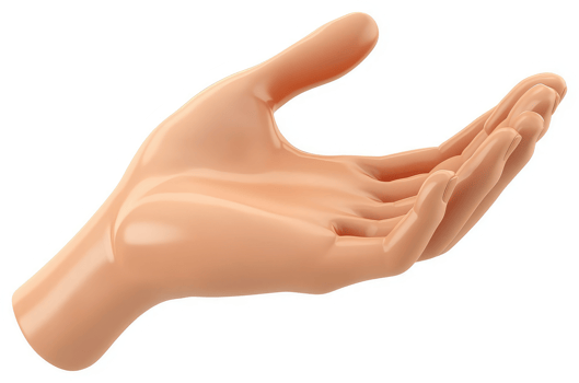 Open human hand extended in a giving gesture. png