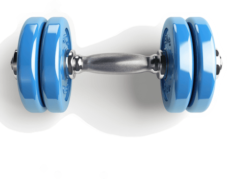 Light blue dumbbells, perfect for strength training. png