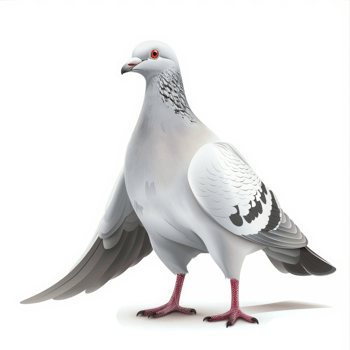 Detailed illustration of a pigeon in profile view. png