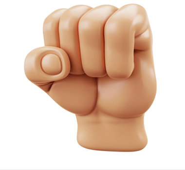 A clenched fist, a symbol of strength and resistance. png