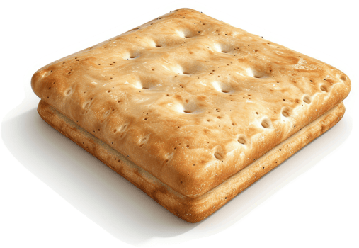Square sandwich cracker with a filling. png