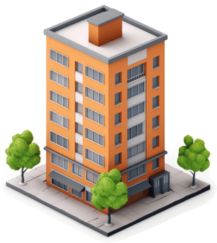 Urban residential high-rise building model. png