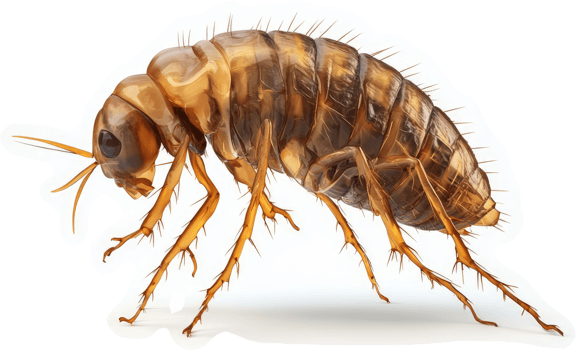Close-up view of a light brown beetle. png