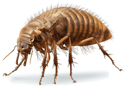Detailed illustration of a common flea. png