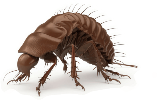Close-up illustration of a brown cockroach. png