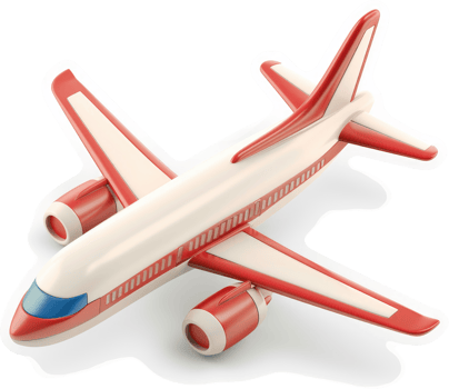 Red and white jet aircraft illustration. png