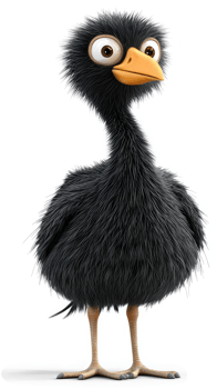 Cute cartoon black bird character. png