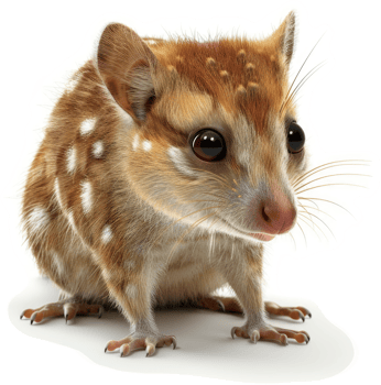 Close-up of a cute, spotted, marsupial. png