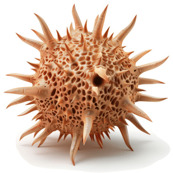 Ornate, spiky, honeycombed sphere, a textured sphere. png
