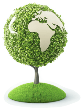 Verdant globe, representing global environmental sustainability. png