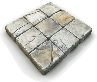 Square paving stones arranged in a grid pattern. png
