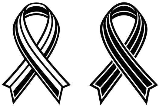 Simple Black and White Awareness Ribbon Design vector