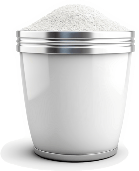 White powdered substance contained in a white container. png