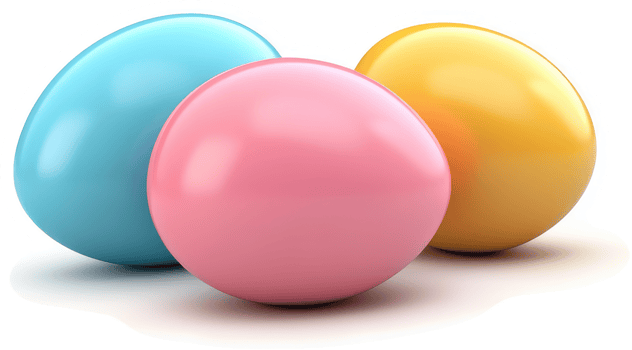Colorful easter eggs on a white background. png