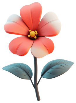 A vibrant, 3d rendered floral design with delicate petals. png