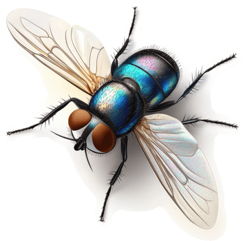 Detailed illustration of a vibrant bluebottle fly. png