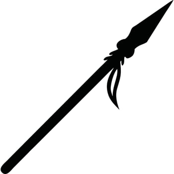 A black and white silhouette of a spear vector