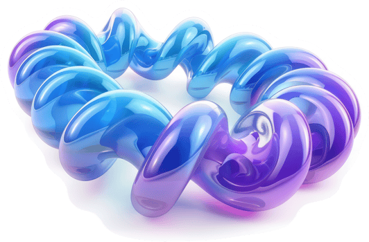 Abstract swirling shapes in shades of blue and purple. png