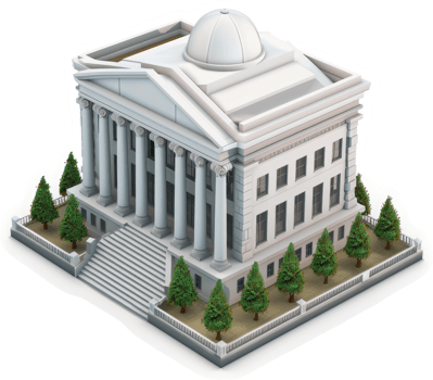 Classical style government building illustration. png