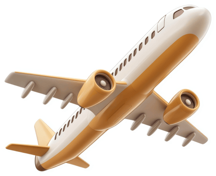 Cartoonish depiction of a commercial airliner in flight. png