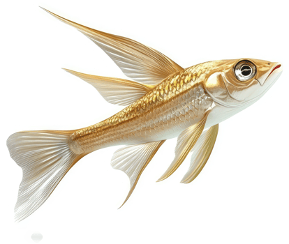 Golden fish with large pectoral fins. png