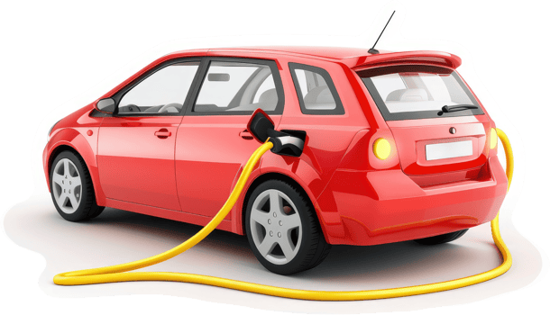 Electric vehicle charging connection illustration. png