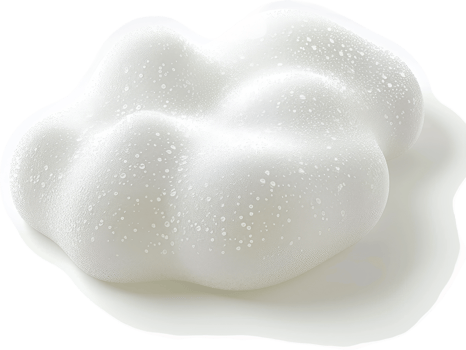 Fluffy white cleansing foam, a close-up view. png