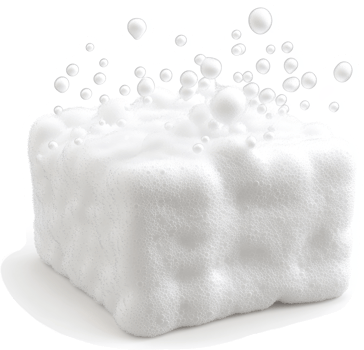 Foamy cube erupts with cleansing bubbles. png