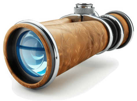 Vintage binoculars with detailed wood grain finish. png