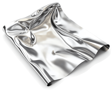 Crumpled metallic sheet, reflecting light. png