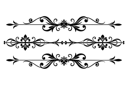 A flourish dividers isolated on white background illustration vector