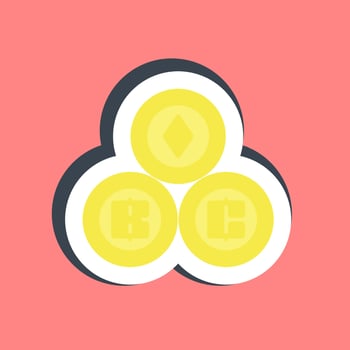 Sticker crypto currency. Cashless society elements. vector